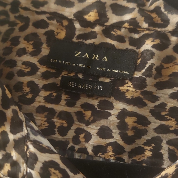 Sheer Zara leopard button down shirt - Picture 3 of 3